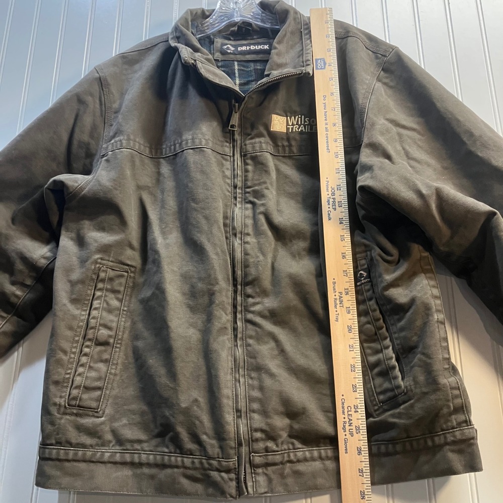 Dri Duck Maverick Mens Brown Canvas Flannel Lined Work Jacket Large Barn Coat - Picture 12 of 13